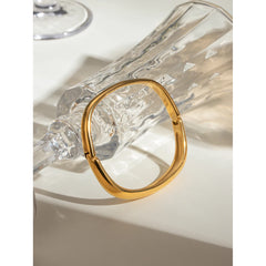 سوار كف عريض من الفولاذ المقاوم للماء ومطلي بذهب 18