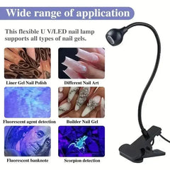 جهاز تجفيف أظافر LED محمول مع مشبك تثبيت